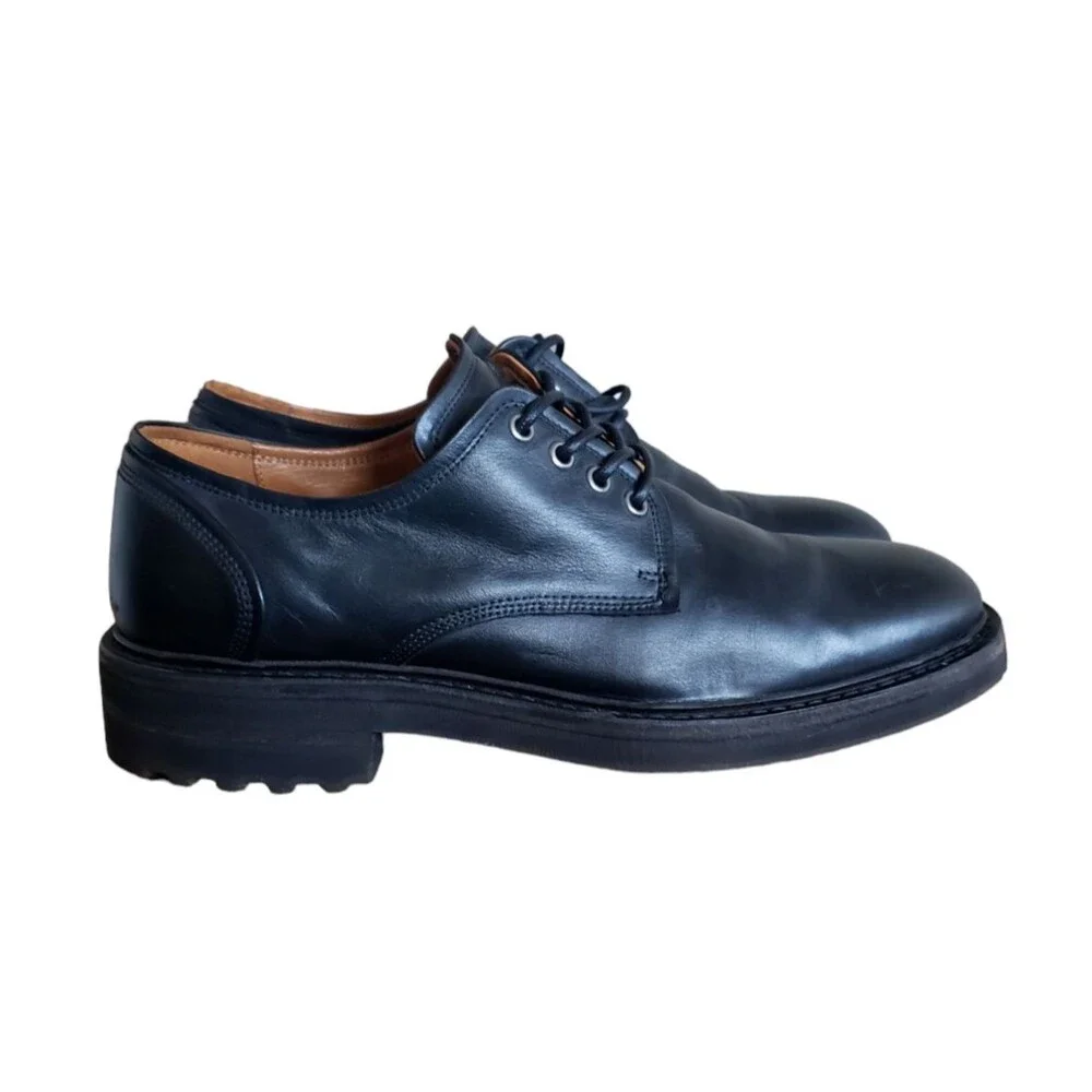 $698 John Varvatos Scarpe Derby Leather Shoes hand made Portugal men's Size 11